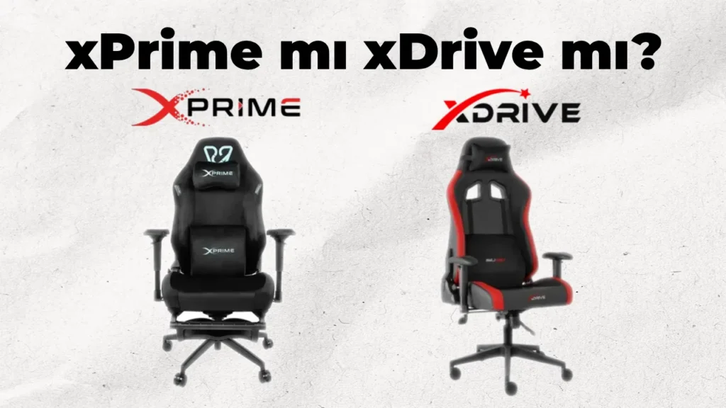 xPrime ve xDrive logoları altında xPrime Noble Pro modeli ve xDrive 15'li modeli yan yana karşılaştırılıyor.